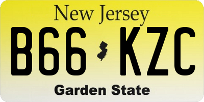 NJ license plate B66KZC