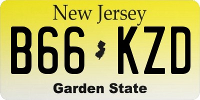 NJ license plate B66KZD