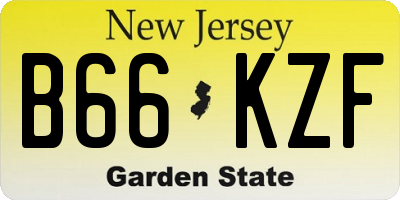 NJ license plate B66KZF