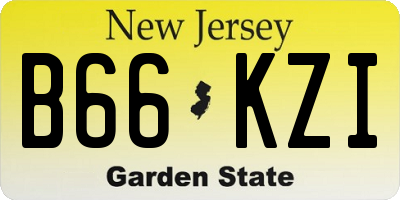 NJ license plate B66KZI