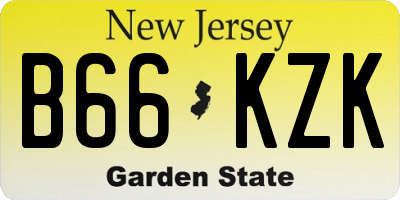 NJ license plate B66KZK