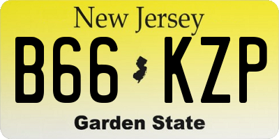 NJ license plate B66KZP