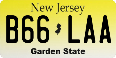 NJ license plate B66LAA