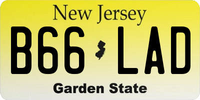 NJ license plate B66LAD