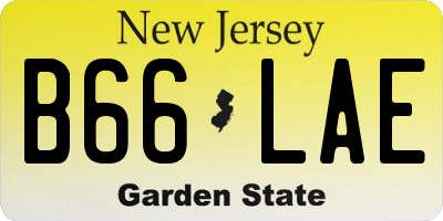 NJ license plate B66LAE