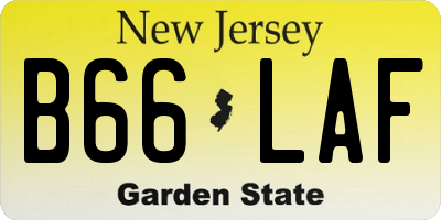 NJ license plate B66LAF