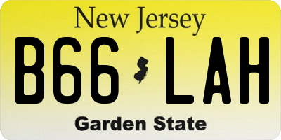 NJ license plate B66LAH