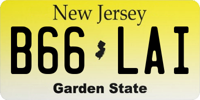NJ license plate B66LAI