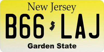 NJ license plate B66LAJ