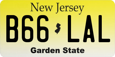 NJ license plate B66LAL