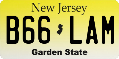 NJ license plate B66LAM