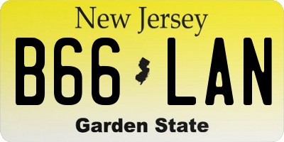 NJ license plate B66LAN