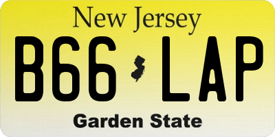 NJ license plate B66LAP