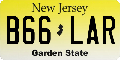 NJ license plate B66LAR