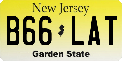 NJ license plate B66LAT