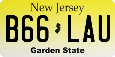 NJ license plate B66LAU