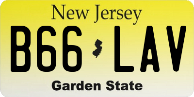 NJ license plate B66LAV