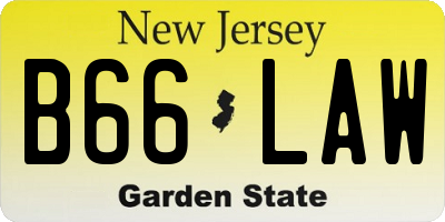 NJ license plate B66LAW