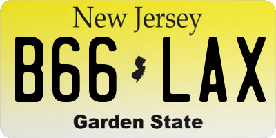 NJ license plate B66LAX