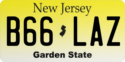 NJ license plate B66LAZ