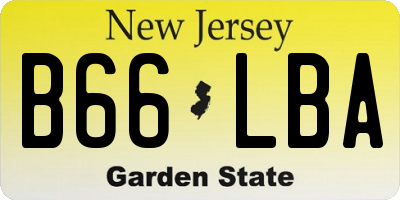 NJ license plate B66LBA