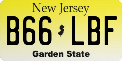 NJ license plate B66LBF