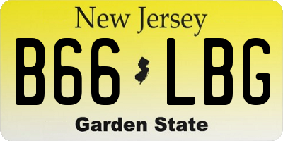 NJ license plate B66LBG