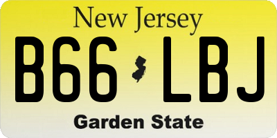 NJ license plate B66LBJ