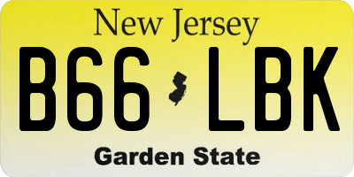 NJ license plate B66LBK