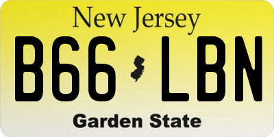 NJ license plate B66LBN