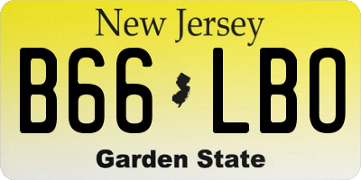 NJ license plate B66LBO