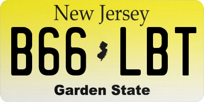 NJ license plate B66LBT