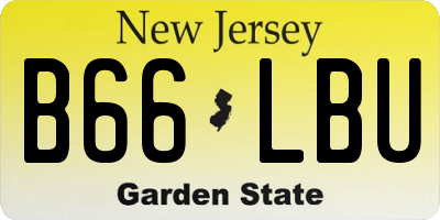 NJ license plate B66LBU