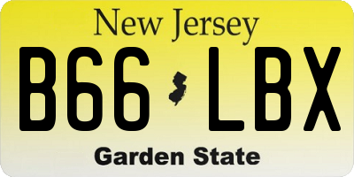 NJ license plate B66LBX