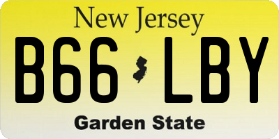 NJ license plate B66LBY