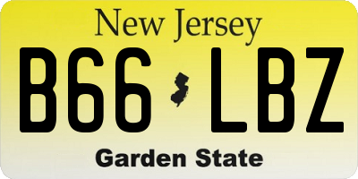 NJ license plate B66LBZ