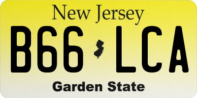NJ license plate B66LCA