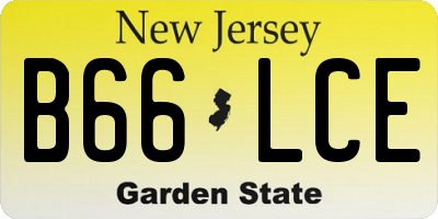 NJ license plate B66LCE