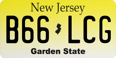NJ license plate B66LCG