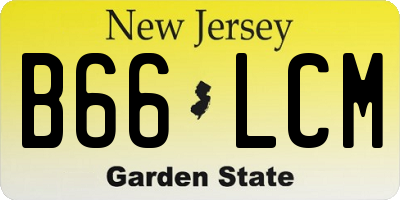 NJ license plate B66LCM