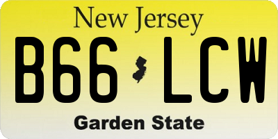 NJ license plate B66LCW