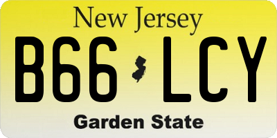 NJ license plate B66LCY