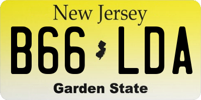 NJ license plate B66LDA
