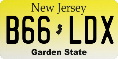 NJ license plate B66LDX