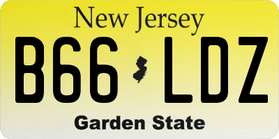 NJ license plate B66LDZ