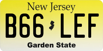 NJ license plate B66LEF