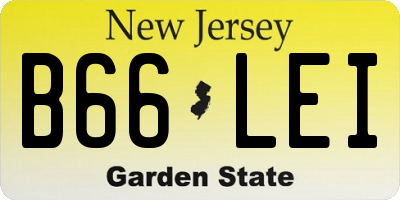 NJ license plate B66LEI
