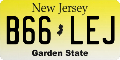 NJ license plate B66LEJ