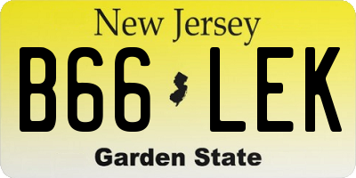 NJ license plate B66LEK