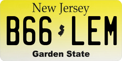 NJ license plate B66LEM